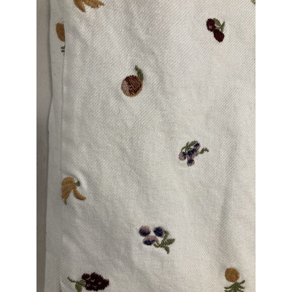 Reformation Cynthia Fruitloops High Rise White Embroidered Straight Jeans Sz 24 - Picture 5 of 9